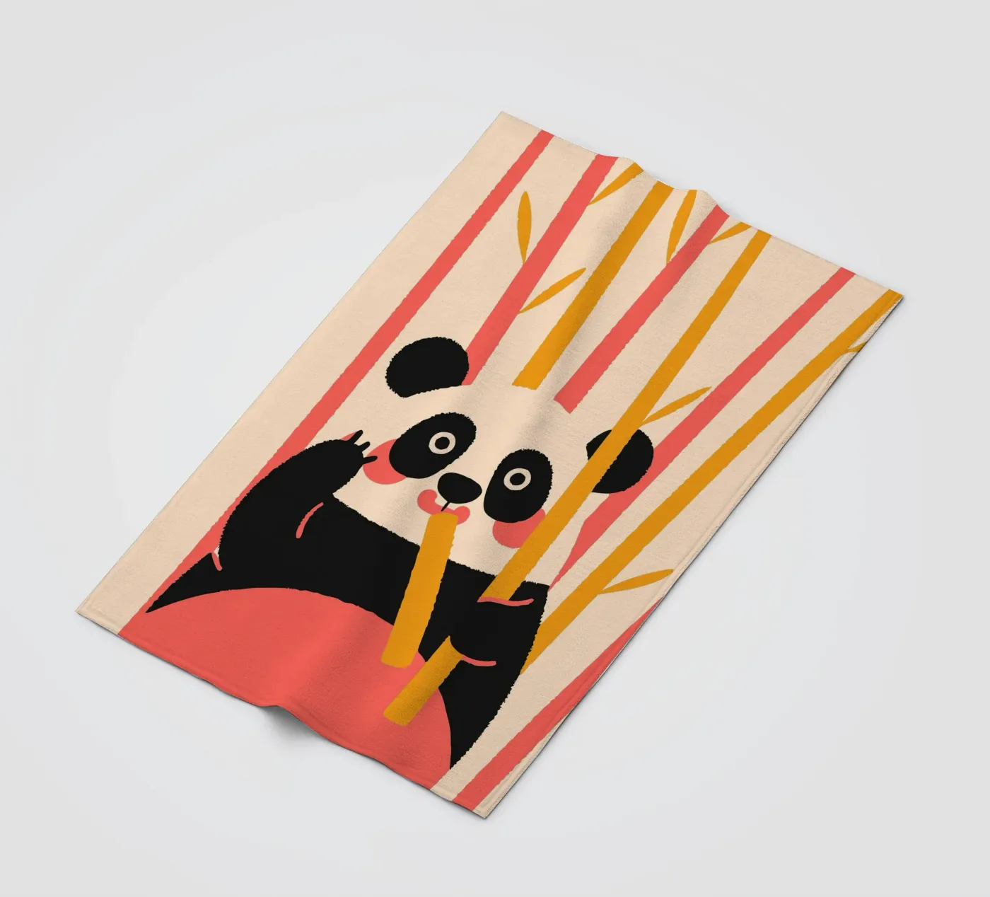 Panda Eats Bamboo fleece blanket by TRENDY POSTER SHOP