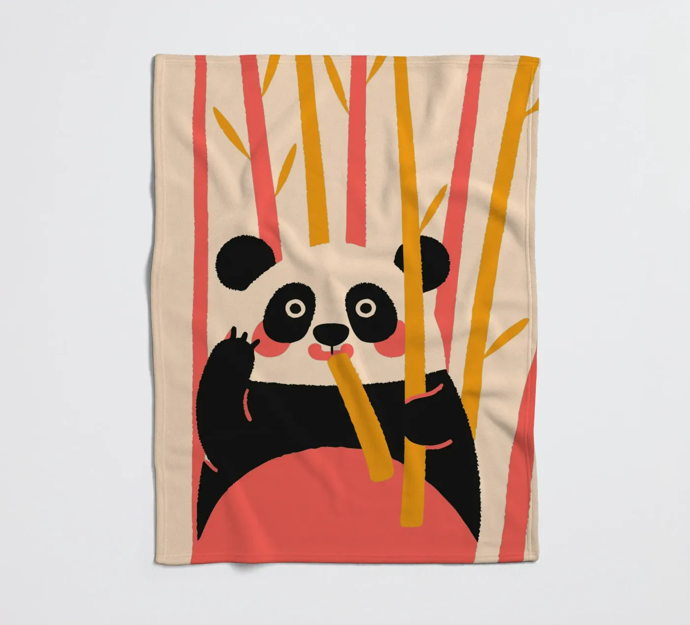 Panda Eats Bamboo fleece blanket by TRENDY POSTER SHOP