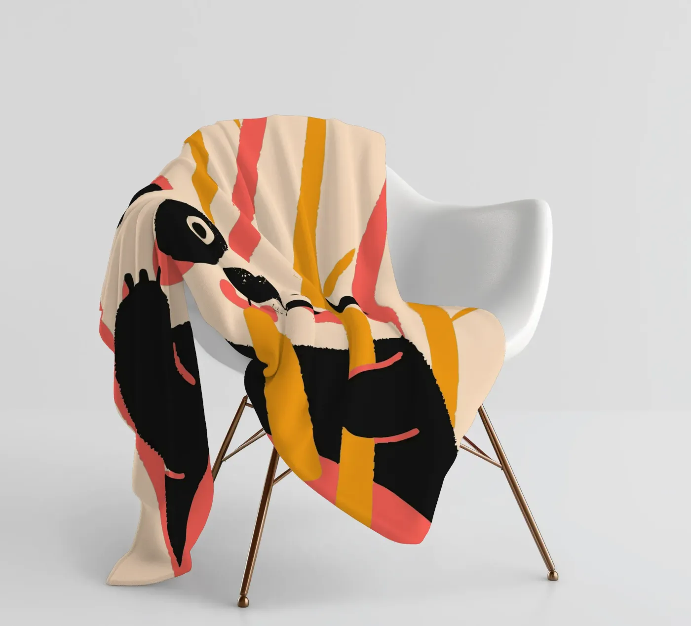 Panda Eats Bamboo fleece blanket by TRENDY POSTER SHOP