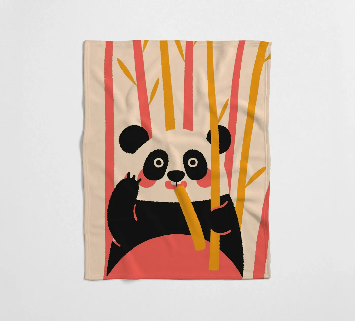 Panda Eats Bamboo fleece blanket by TRENDY POSTER SHOP