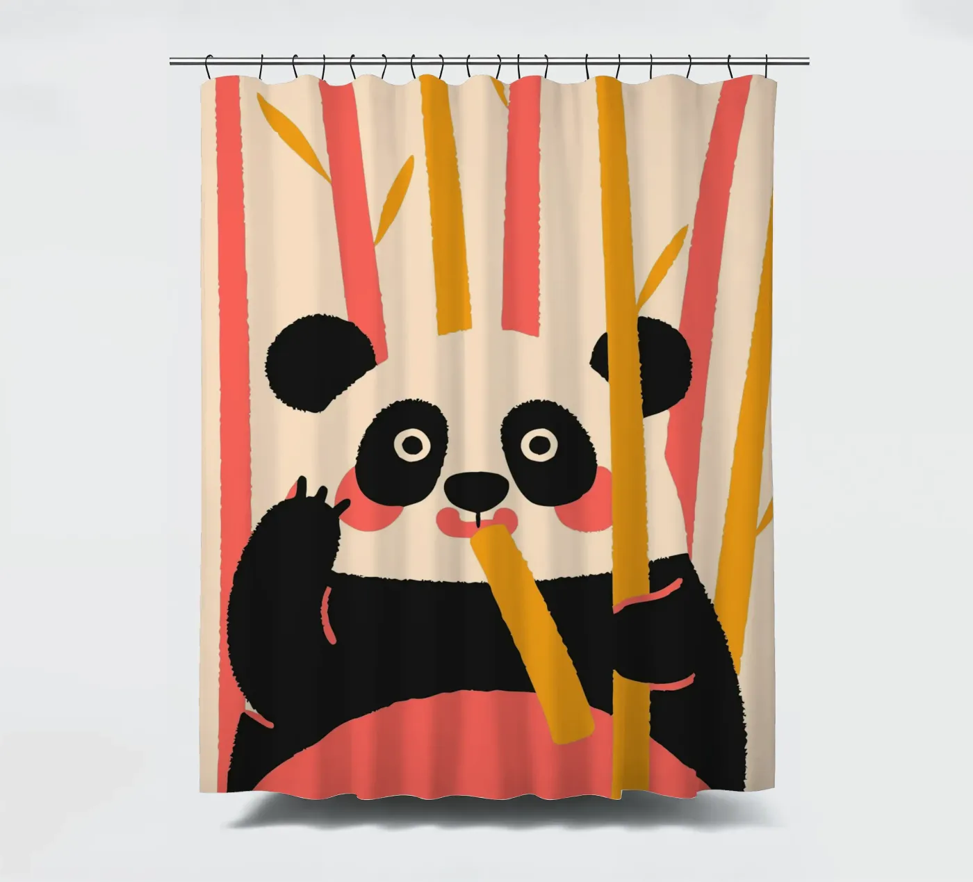 Panda eet bamboe douchegordijn van TRENDY POSTER SHOP