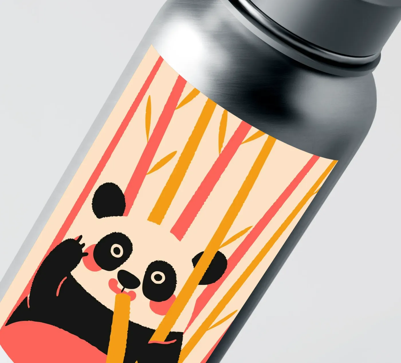 Panda Eats Bamboo sticker van TRENDY POSTER SHOP