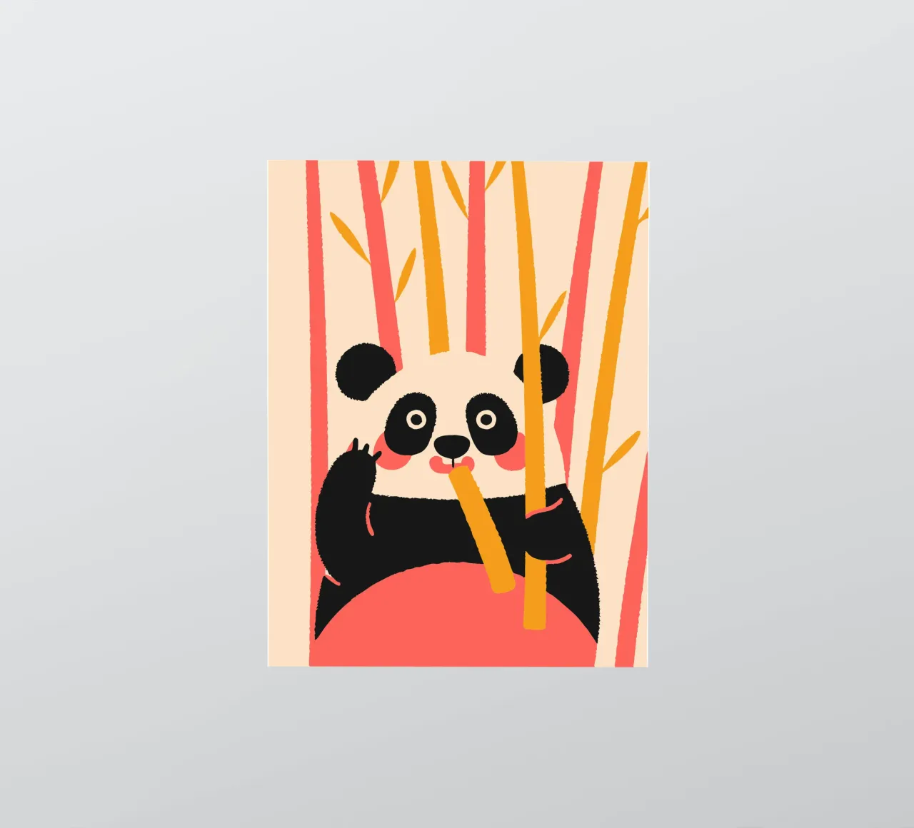 Panda eet bamboe sticker van TRENDY POSTER SHOP