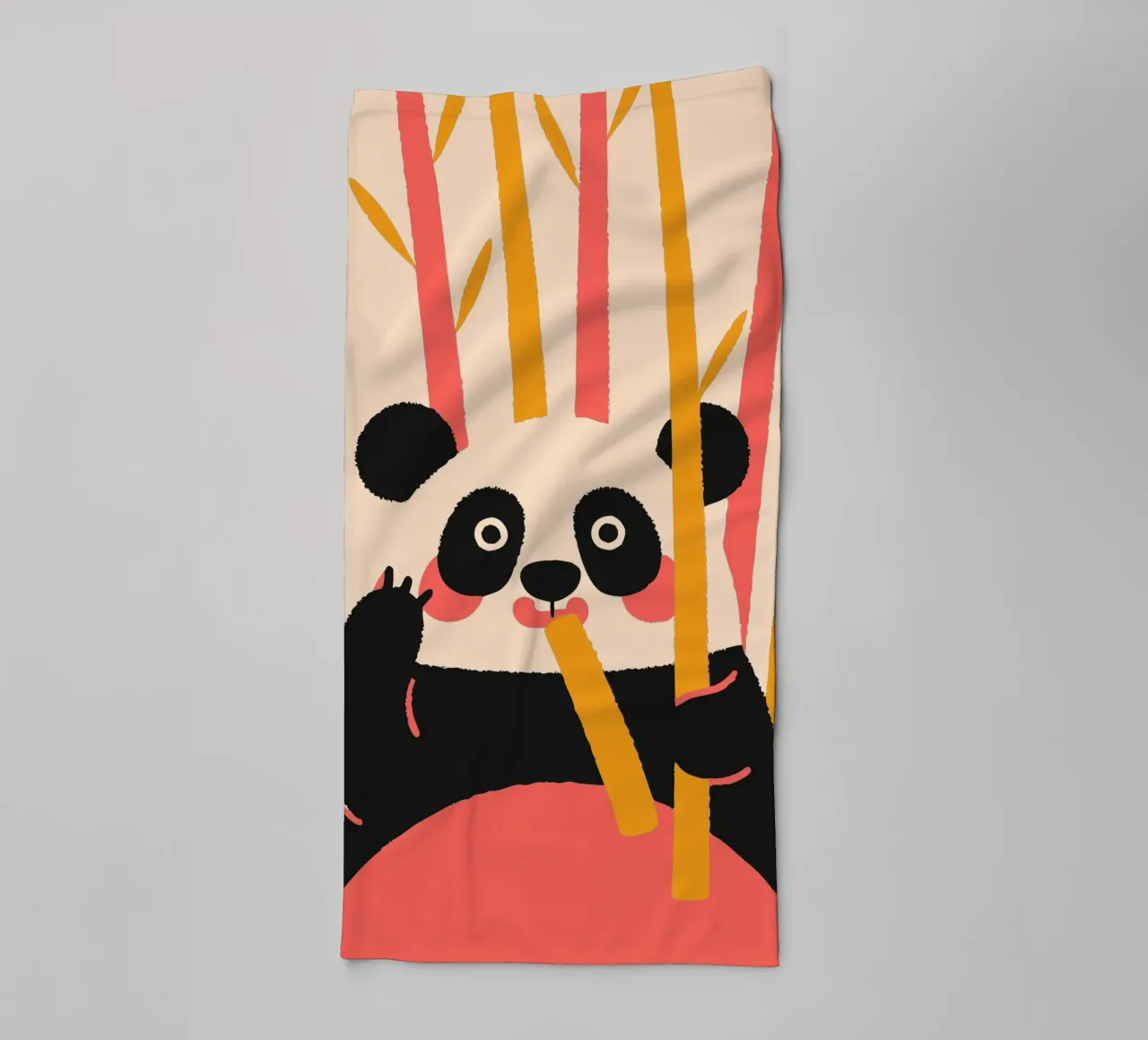 Panda eet bamboe badhanddoek van TRENDY POSTER SHOP