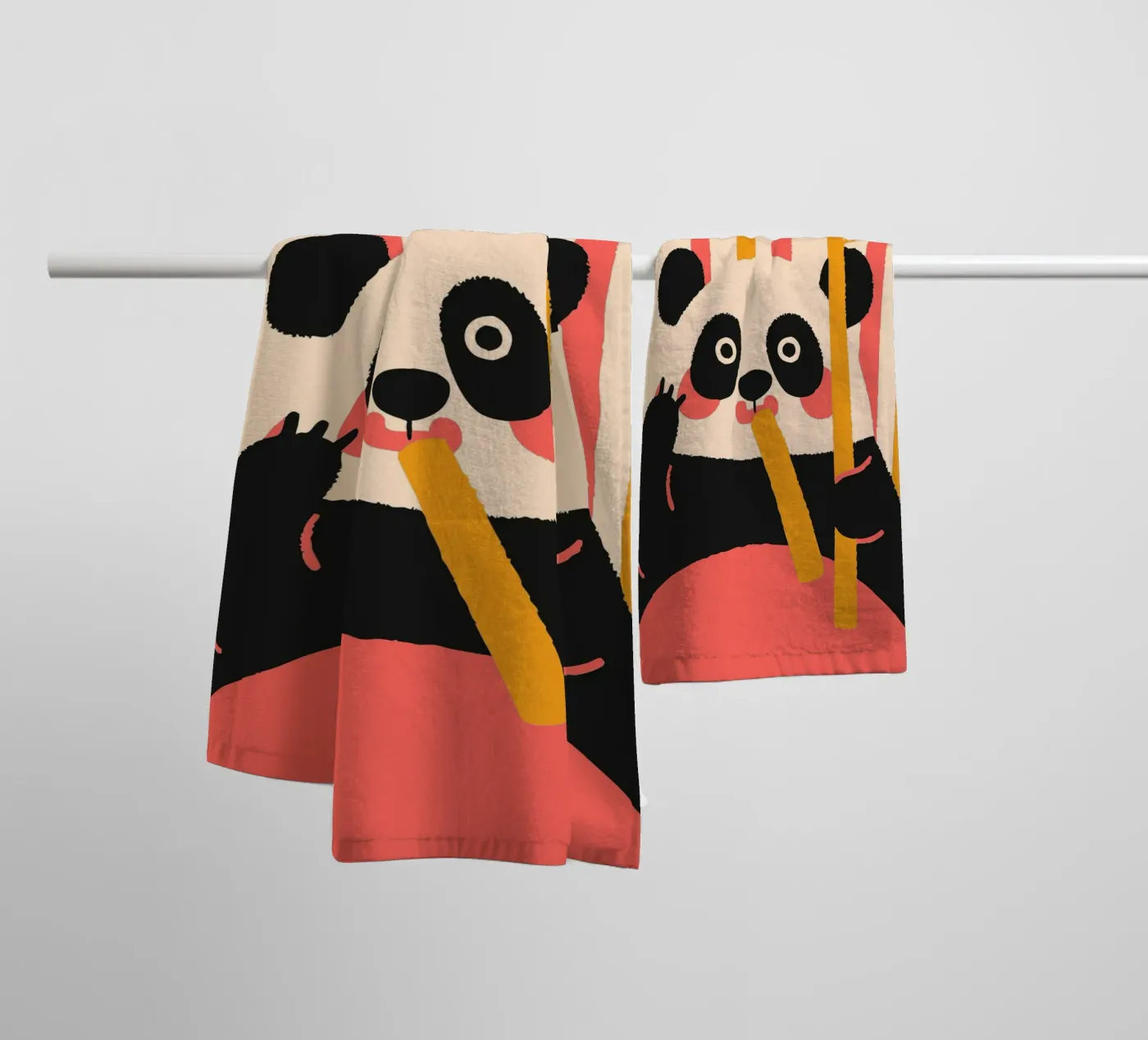 Panda Eats Bamboo towel by TRENDY POSTER SHOP
