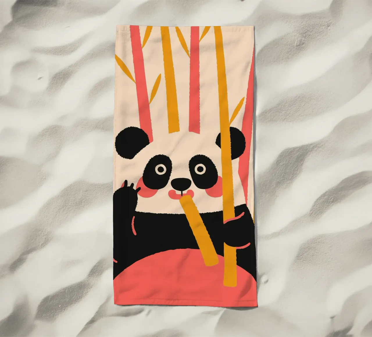 Il panda mangia il bambù telo mare da TRENDY POSTER SHOP