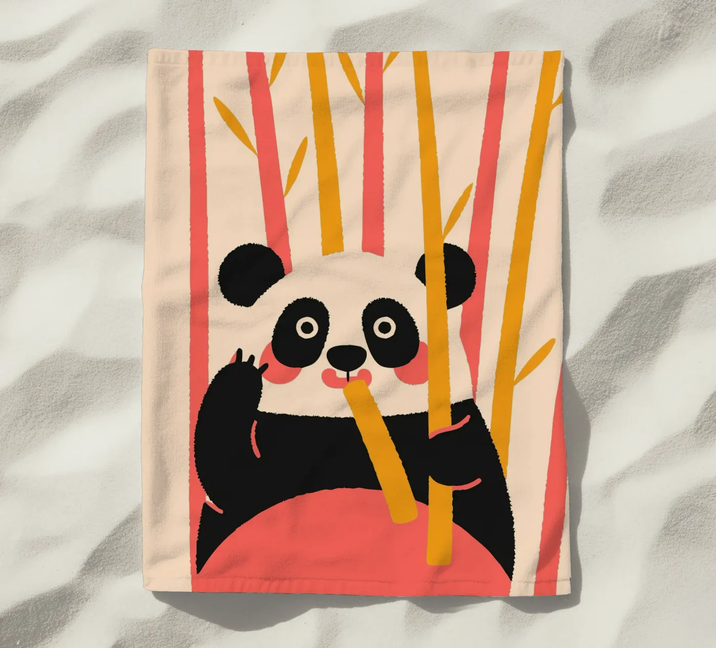Il panda mangia il bambù telo mare da TRENDY POSTER SHOP