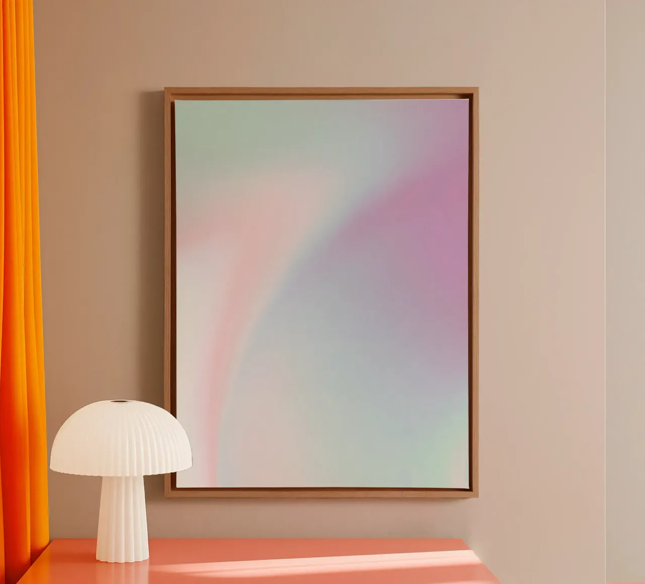 Energie Print, Moderne Aura Muur Kunst, Kleurrijke Gradiënt Kunst canvas met Baklijst van Dreamscape