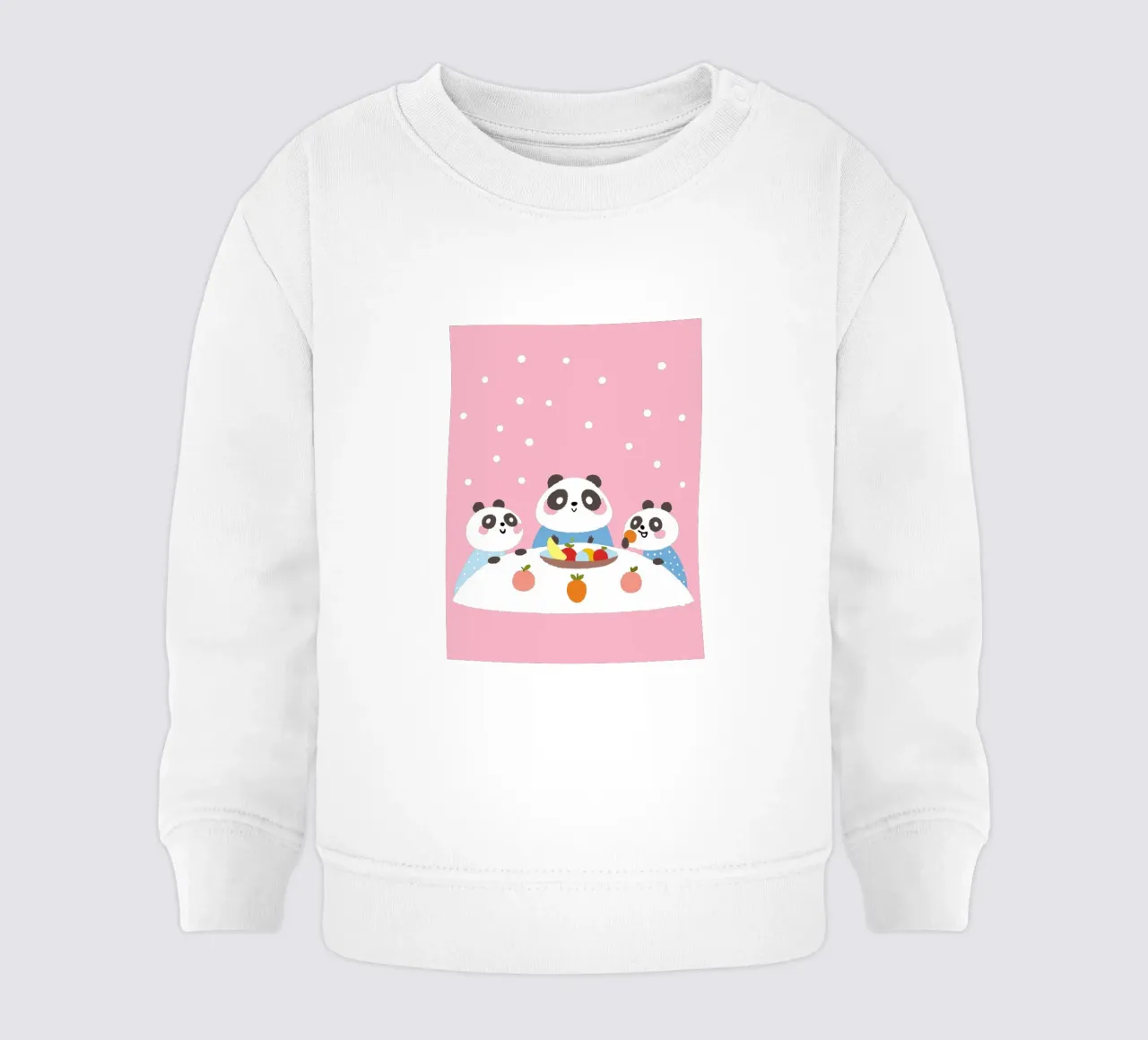 Tres pandas disfrutan de una comida sudadera de bebé de TRENDY POSTER SHOP