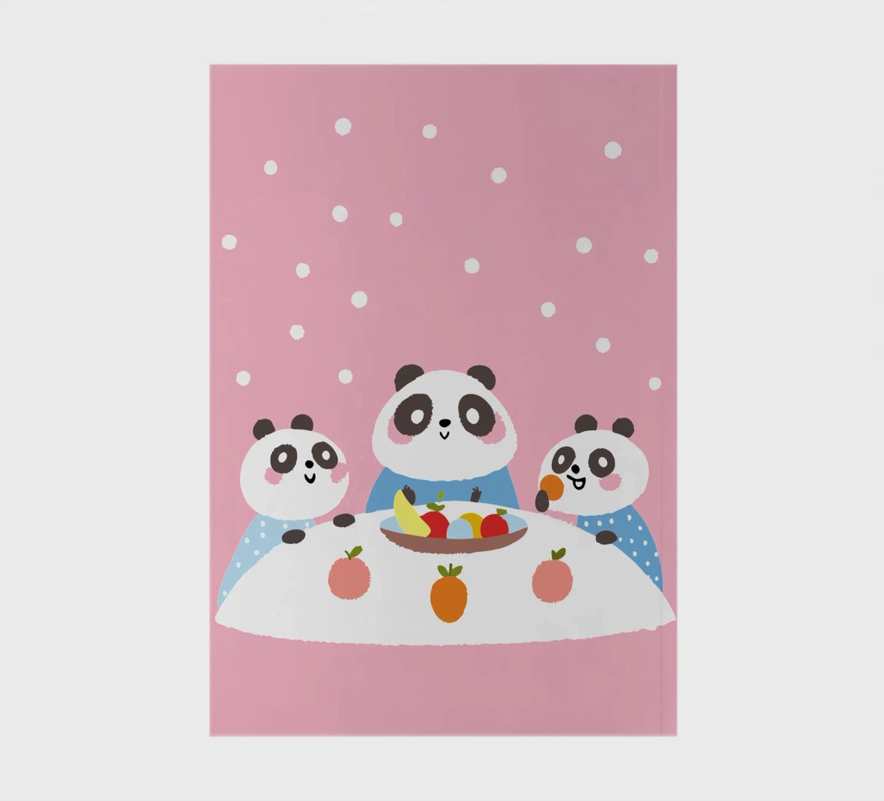 Three Pandas Enjoy a Meal notebook by UNIQUE SHOP