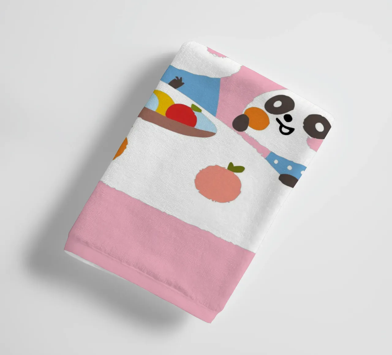 Three Pandas Enjoy a Meal towel by TRENDY POSTER SHOP