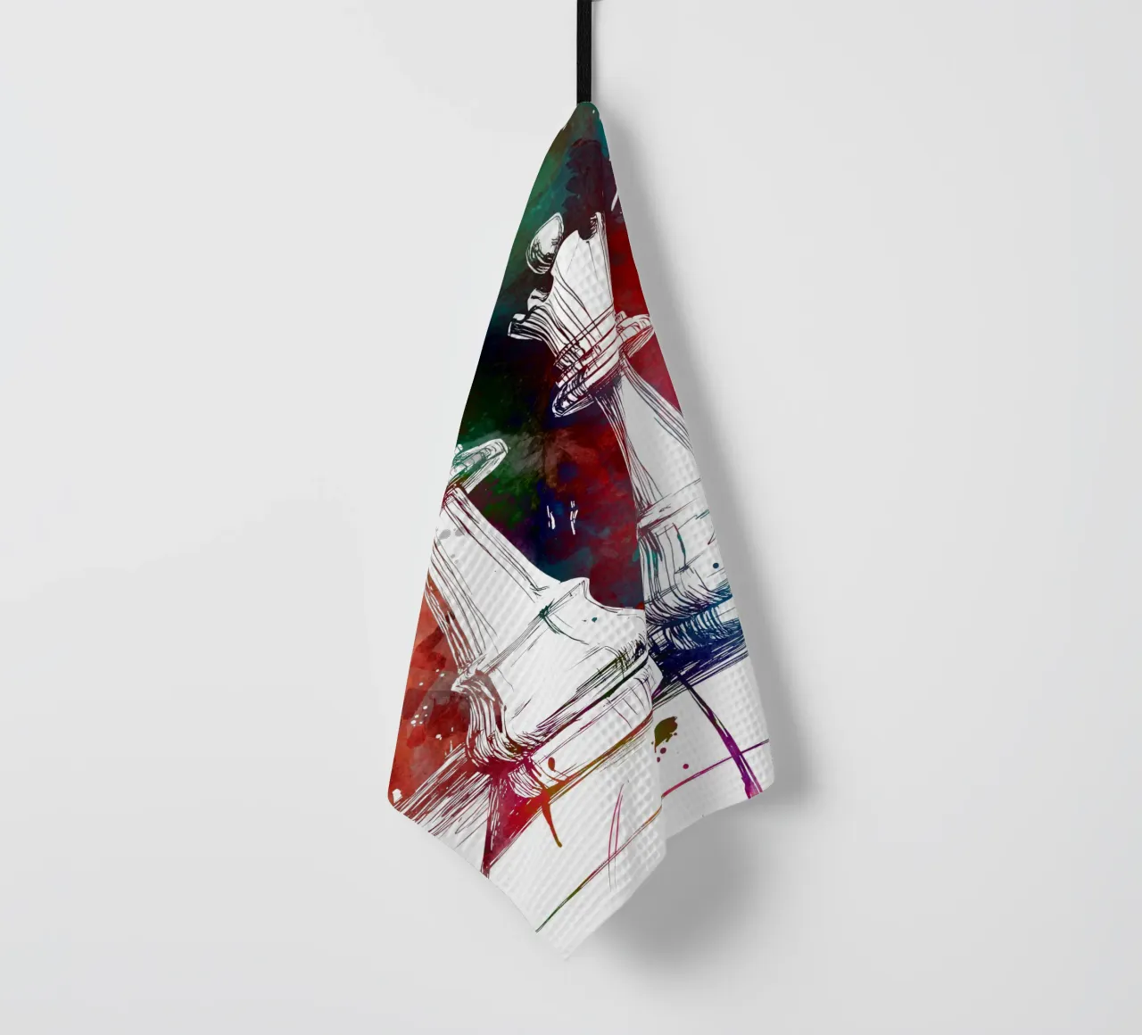Schachspiel Sport Kunst Geschirrtuch von Justyna Jaszke JBJart