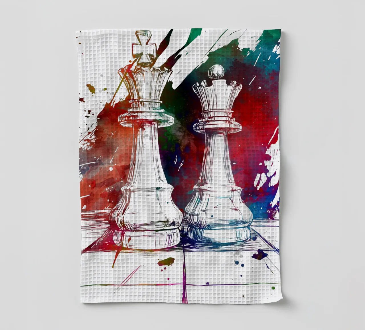 Schachspiel Sport Kunst Geschirrtuch von Justyna Jaszke JBJart