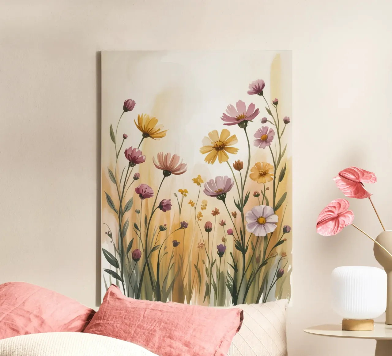 Gouden weide canvas met Baklijst van logic