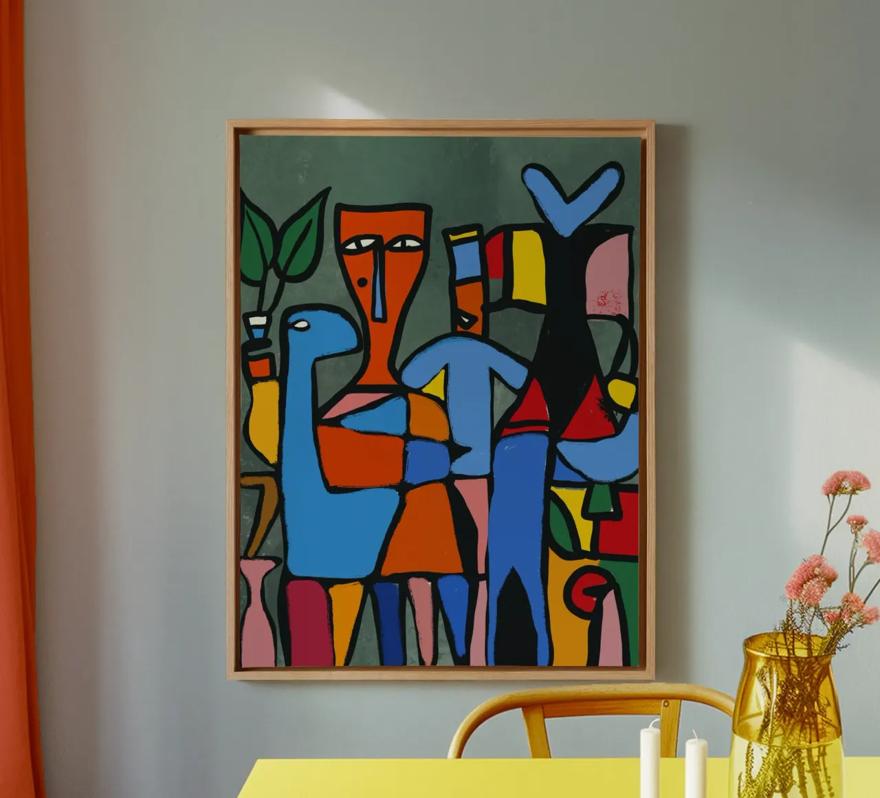 The red native canvas with Floater frame by Little Dean