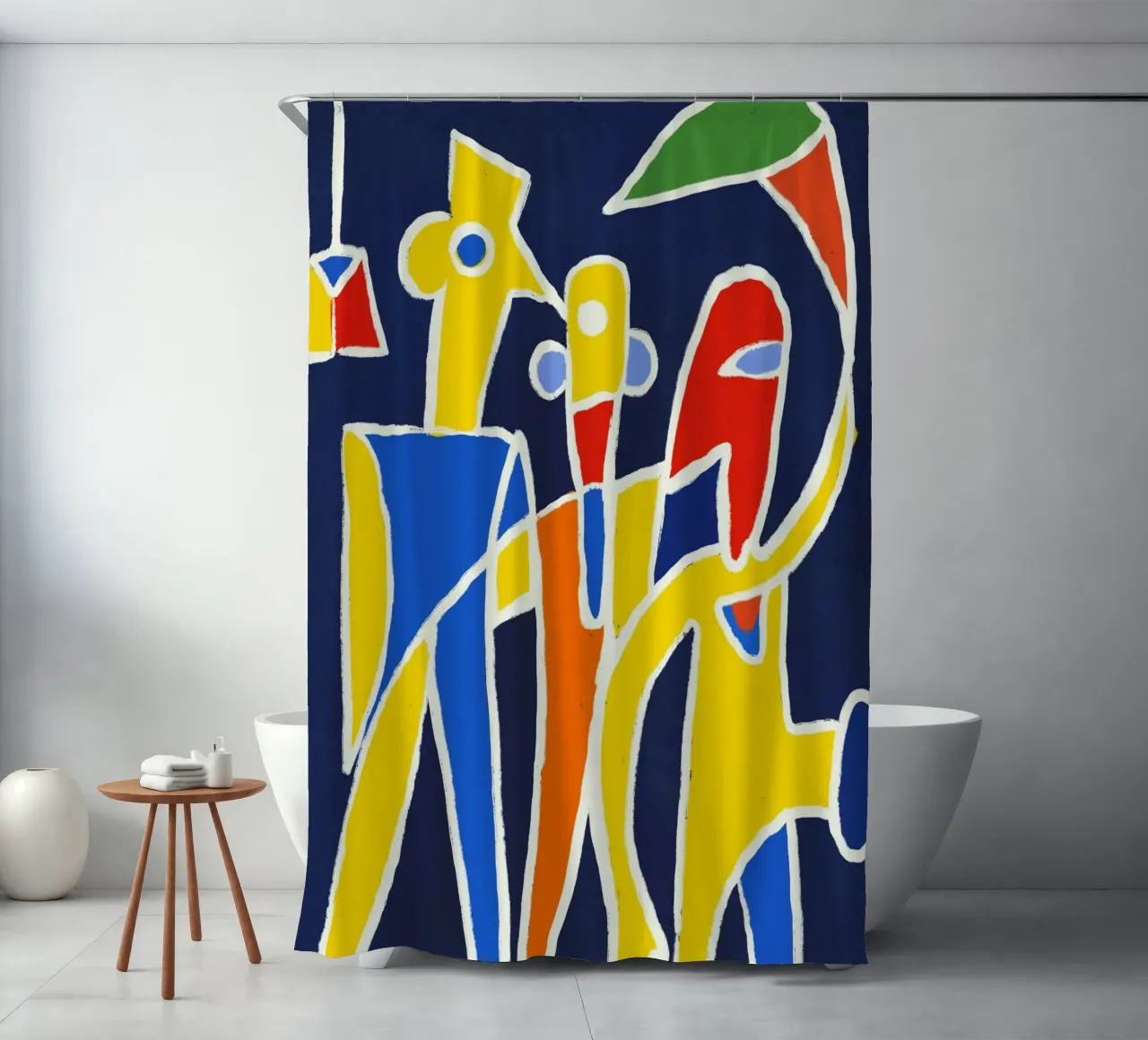 Three friend shower curtain by Little Dean