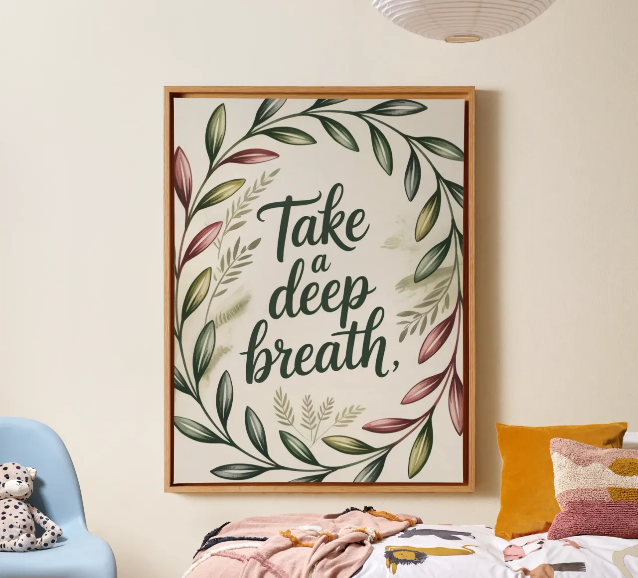 Take a Deep Breath canvas with Floater frame by logic