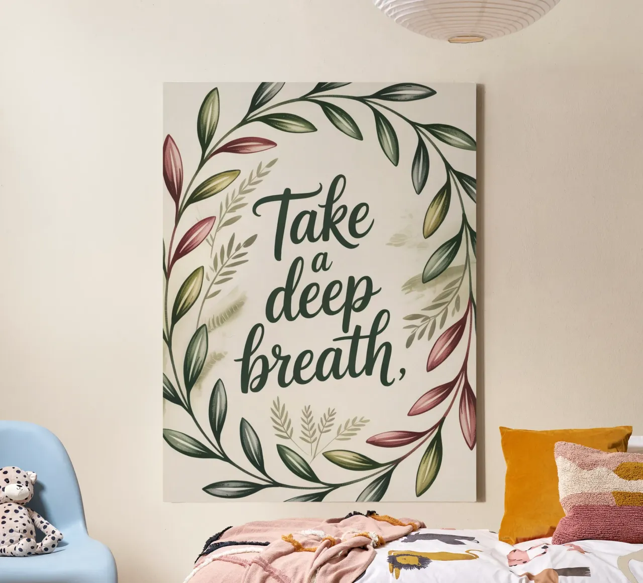 Take a Deep Breath canvas with Floater frame by logic
