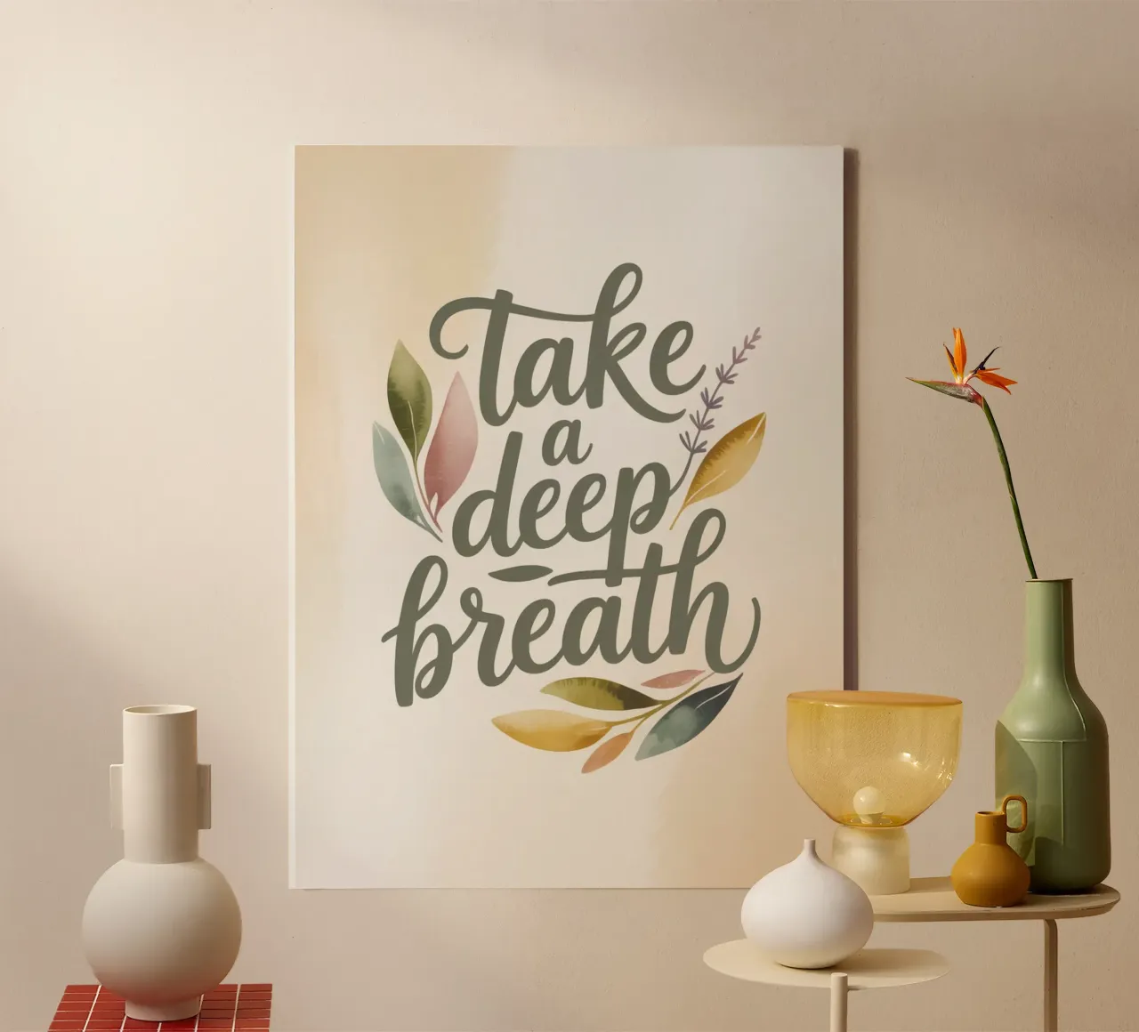 Take a Deep Breath canvas with Floater frame by logic