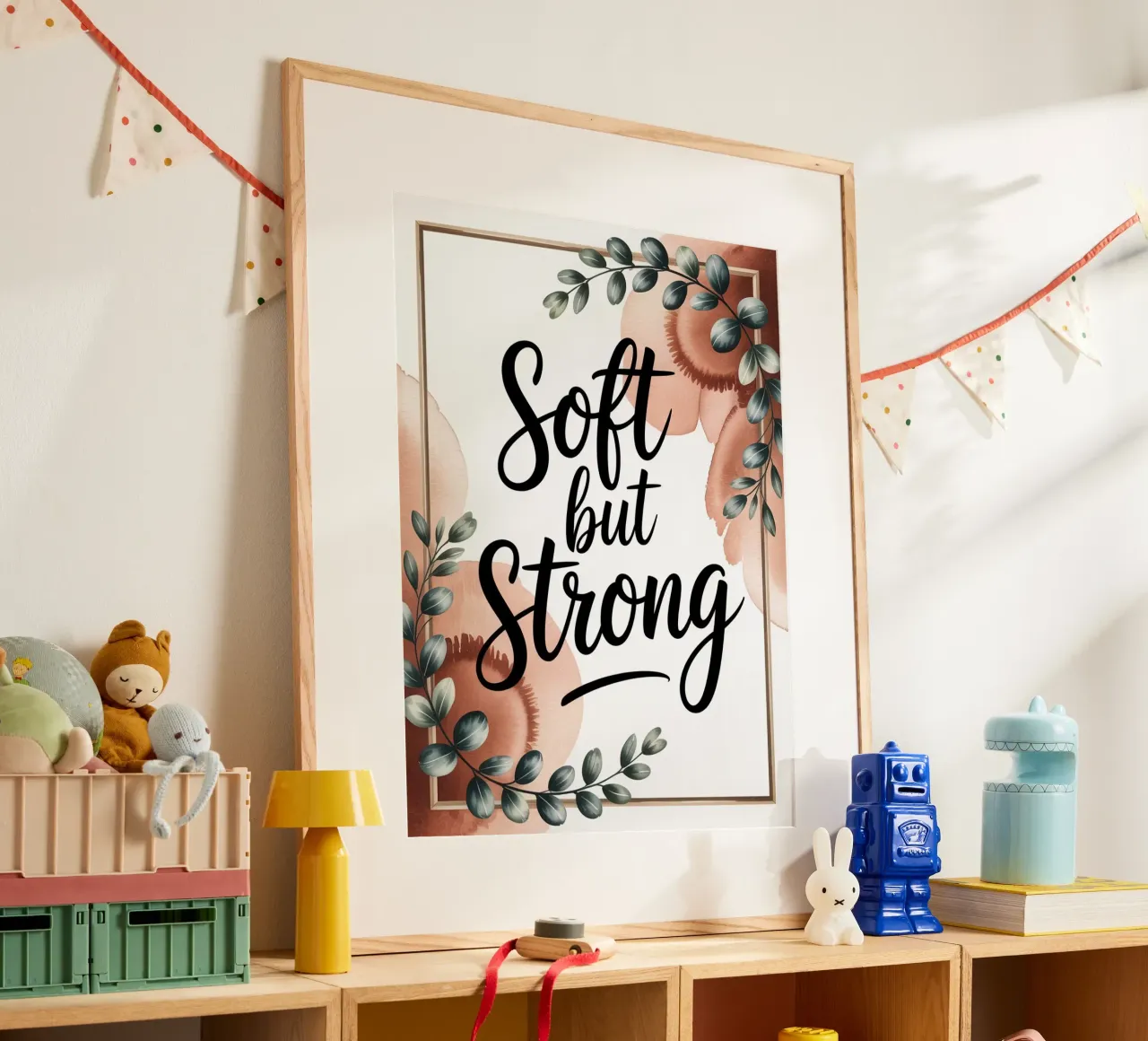 Weich aber stark Poster mit Holzrahmen von logic