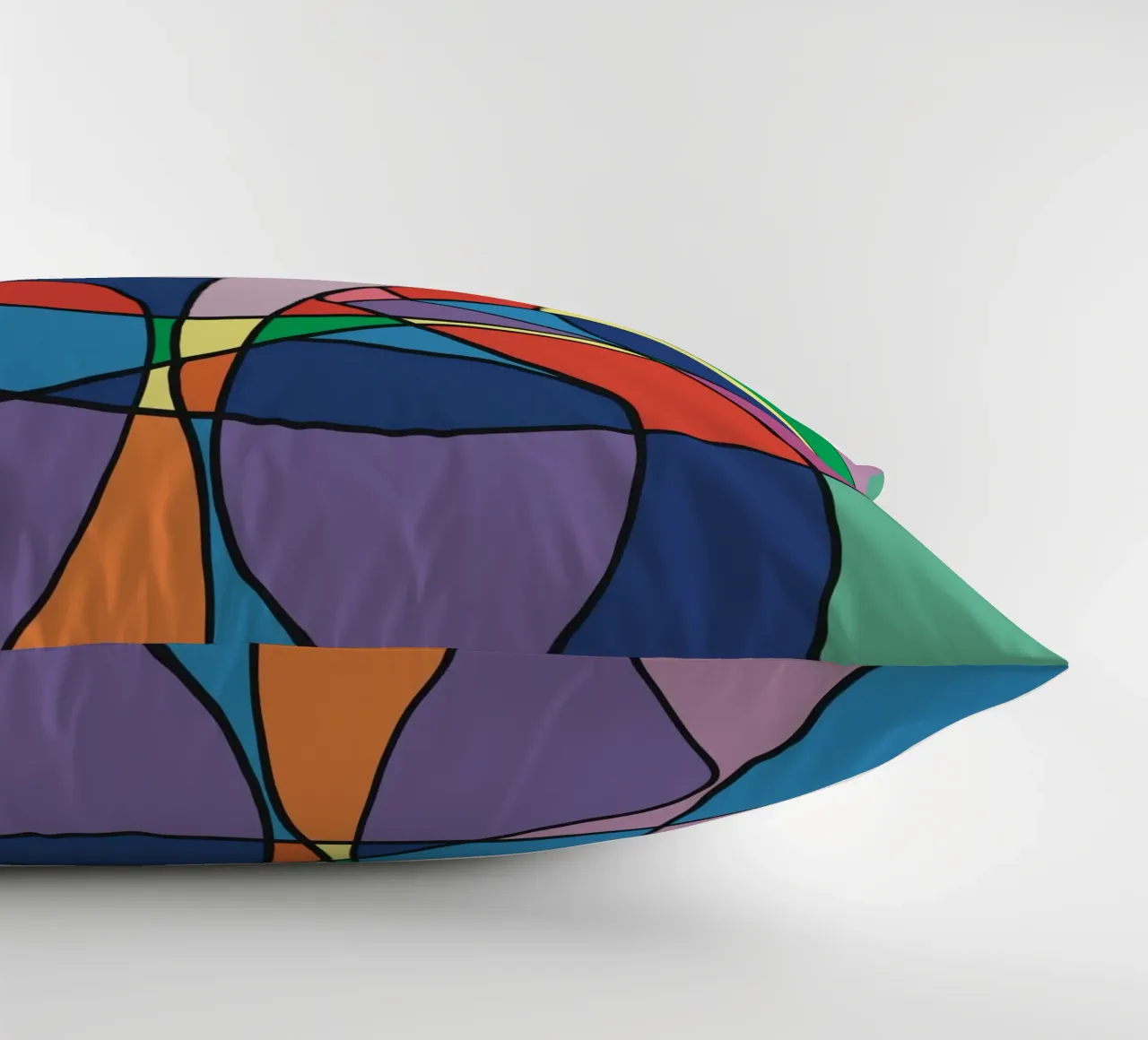 Mosaico a colori quadrato astratto var 3 cuscino da Little Dean