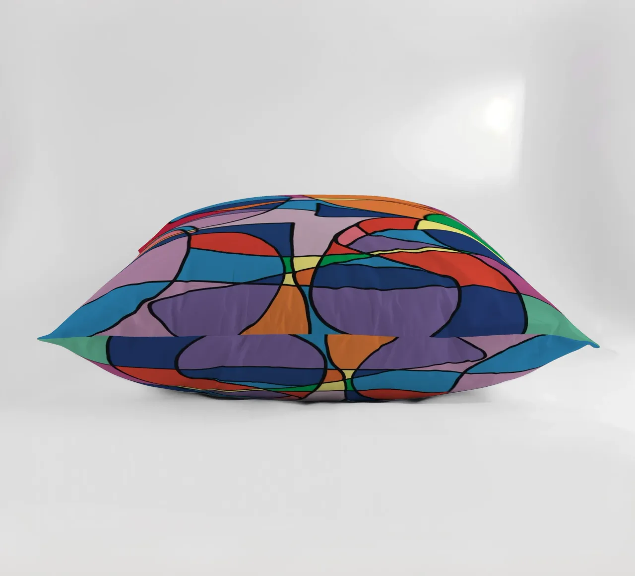 Color mosaic square abstract var 3 decorative cushion by Little Dean