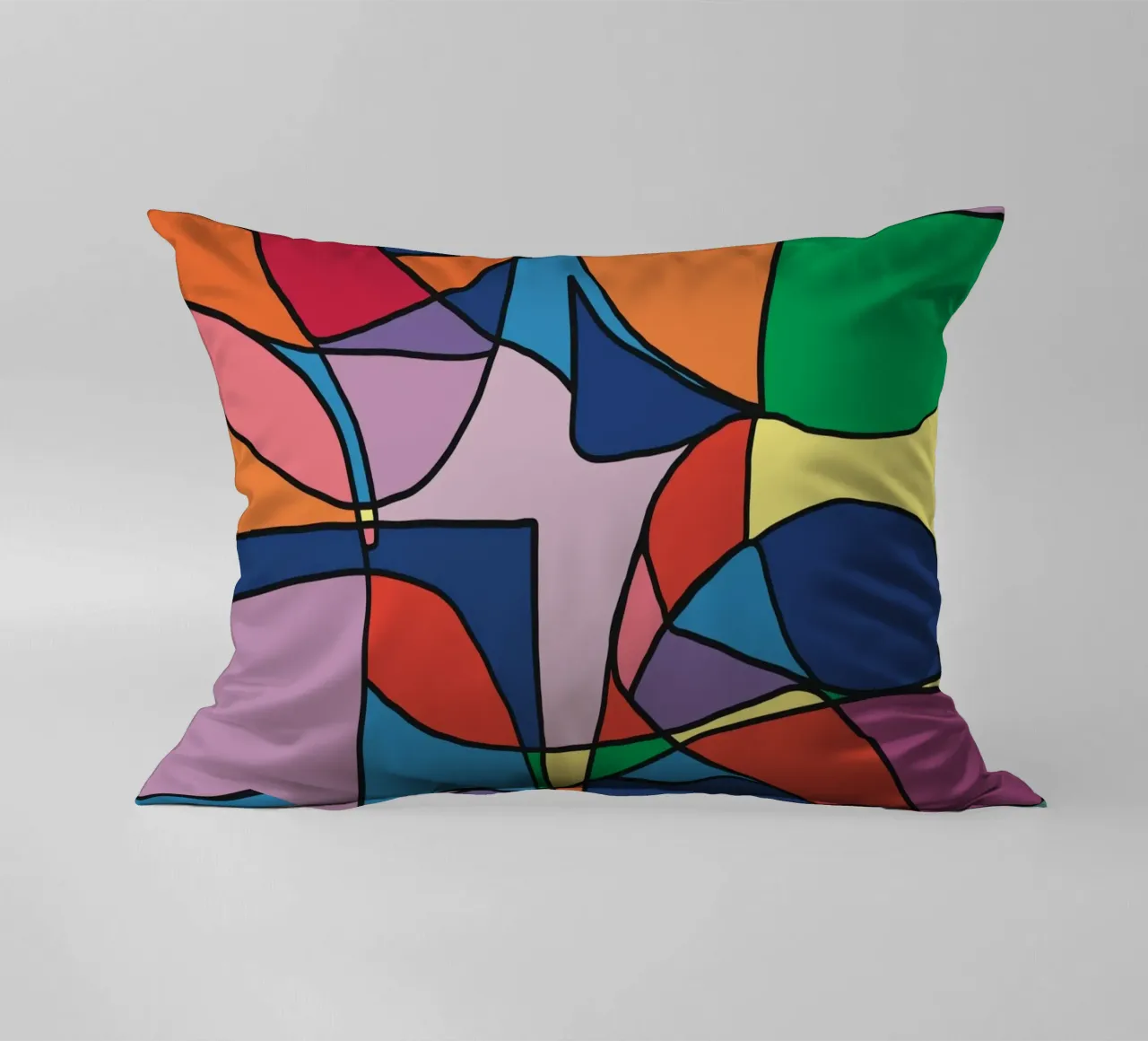 Mosaico a colori quadrato astratto var 3 cuscino da Little Dean