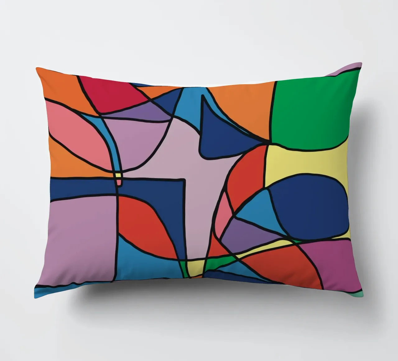 Mosaico a colori quadrato astratto var 3 cuscino da Little Dean