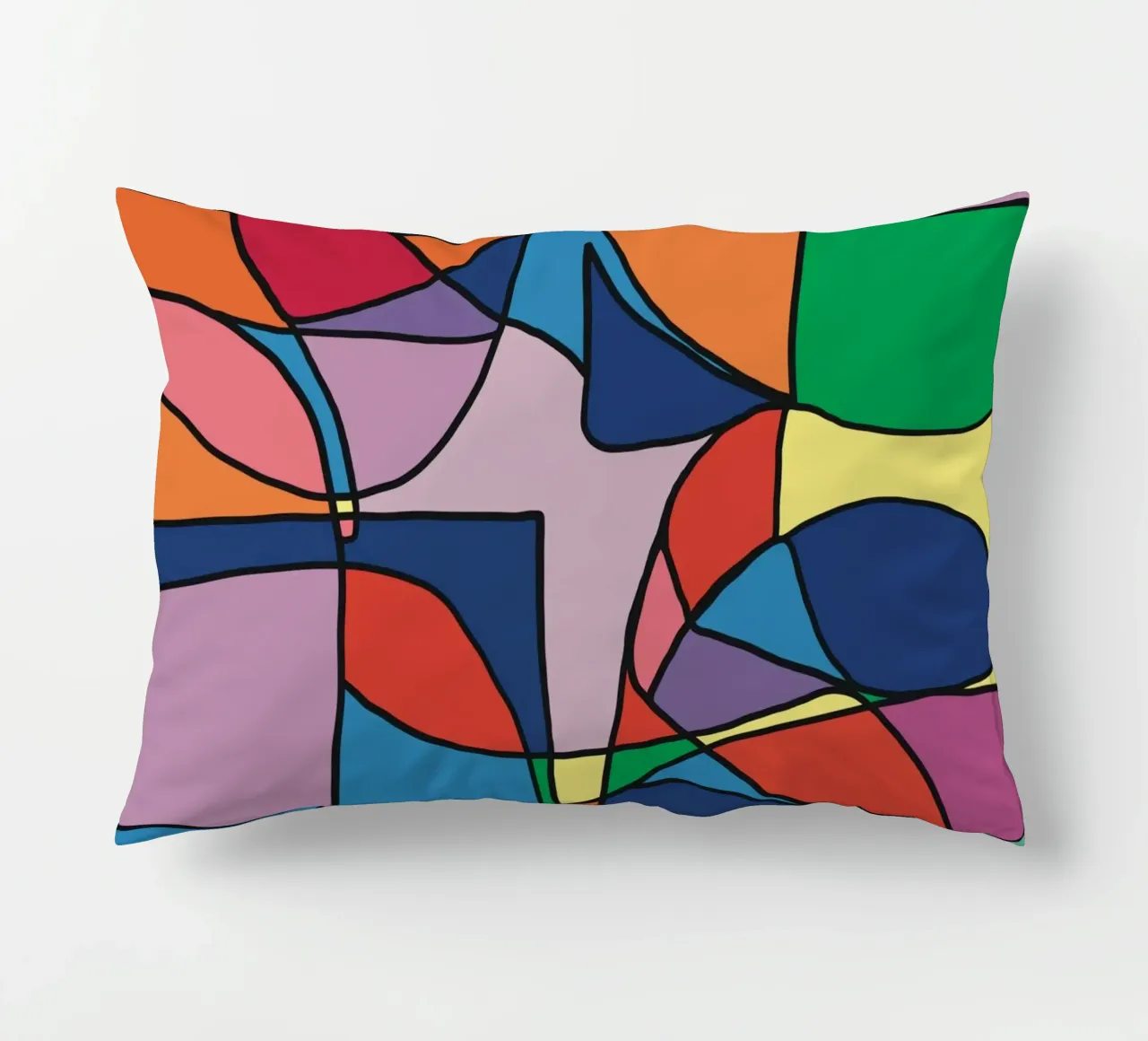 Mosaico a colori quadrato astratto var 3 cuscino da Little Dean