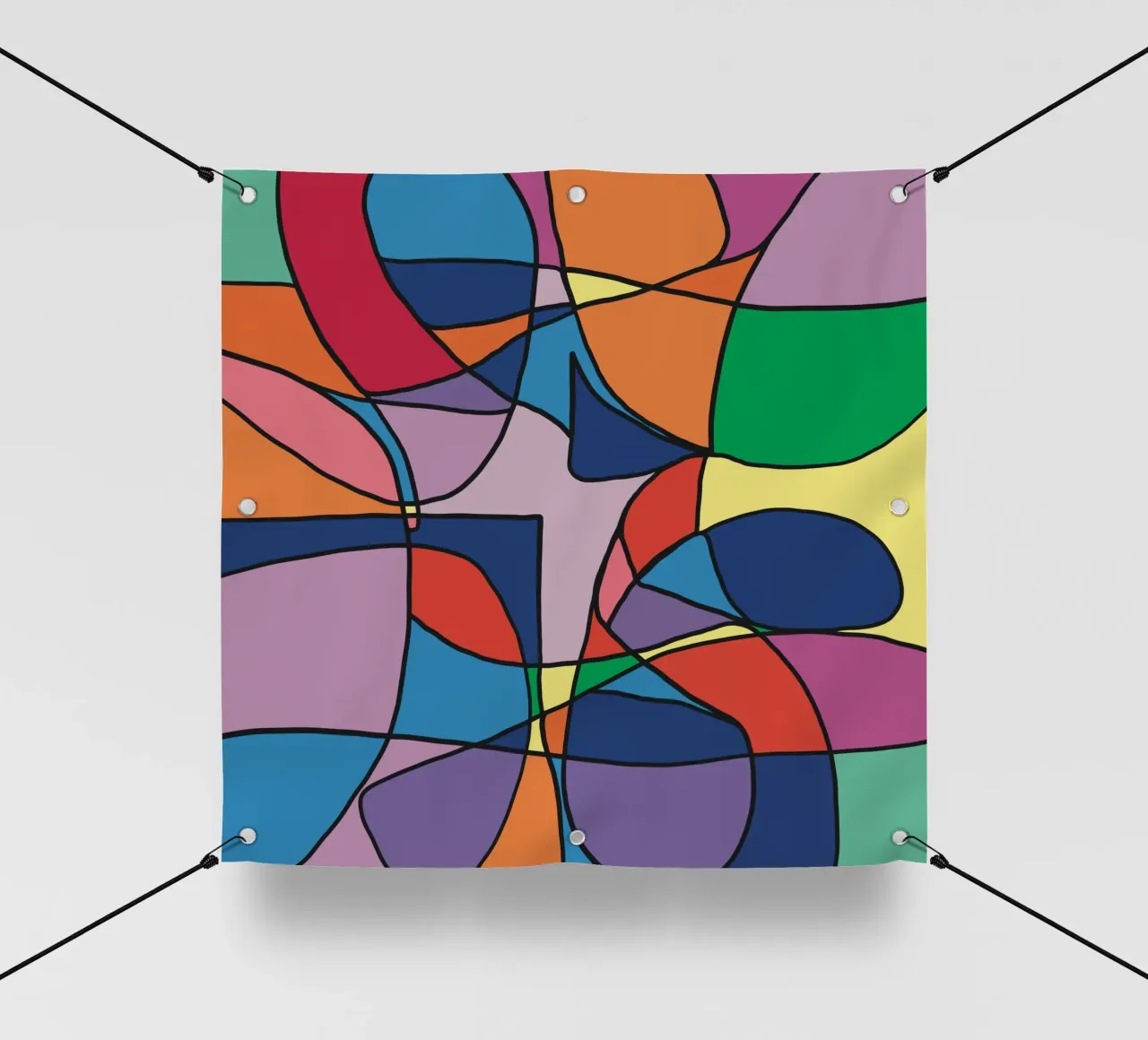 Mosaico a colori quadrato astratto var 3 telo in pvc da Little Dean