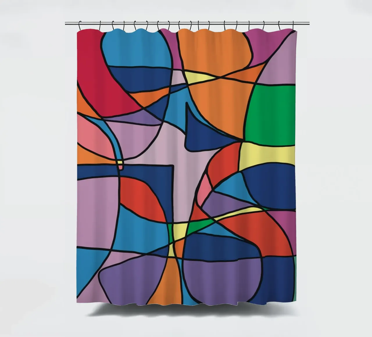 Mosaico a colori quadrato astratto var 3 tenda da doccia da Little Dean