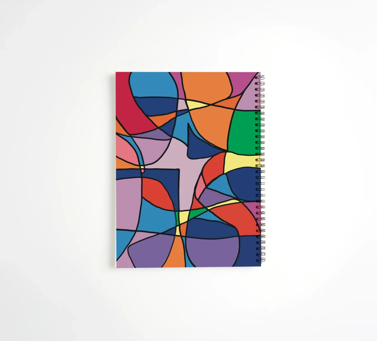 Color mosaic square abstract var 3 spiral notebook by Little Dean