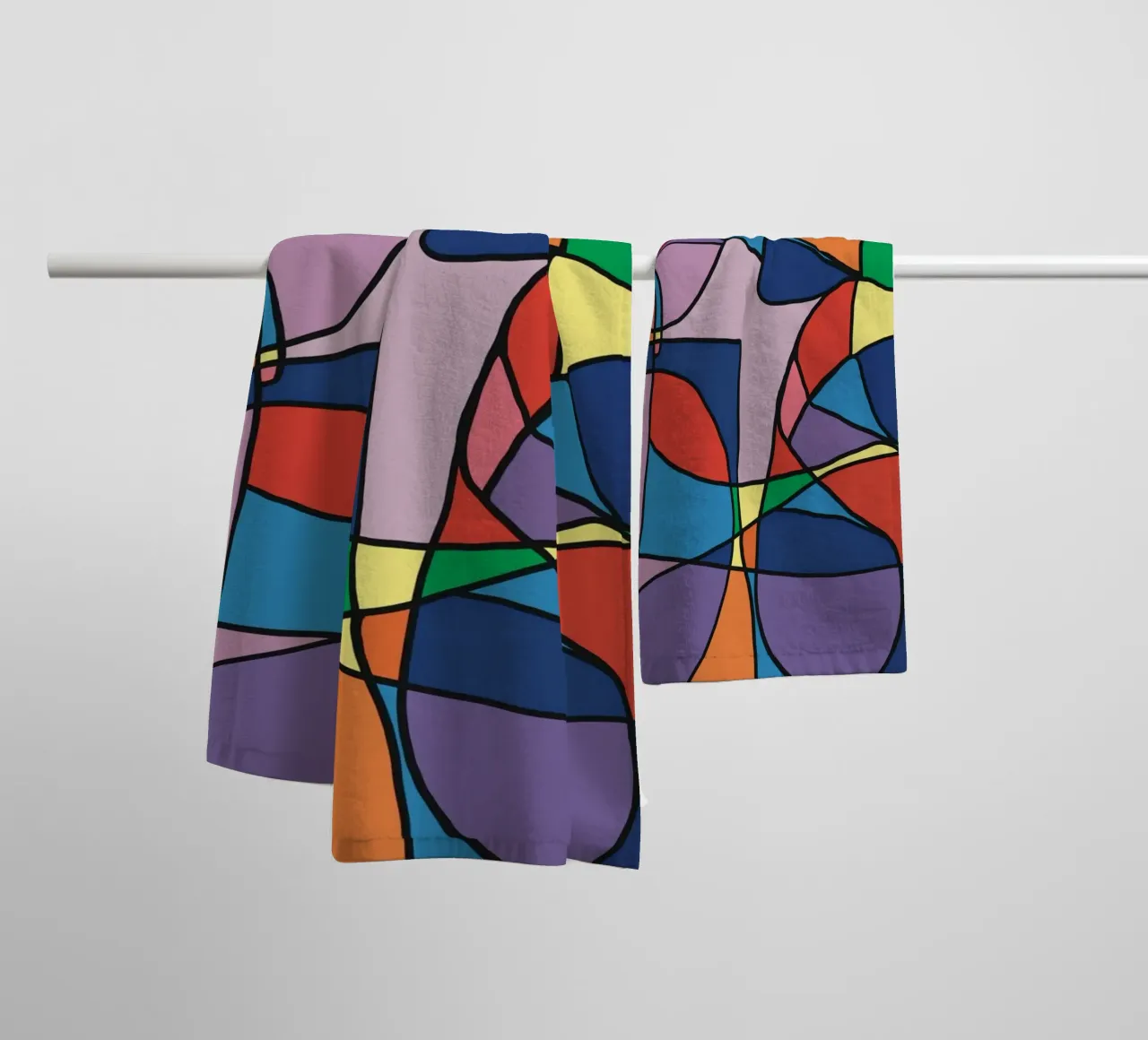 Mosaico a colori quadrato astratto var 3 asciugamano da bagno da Little Dean