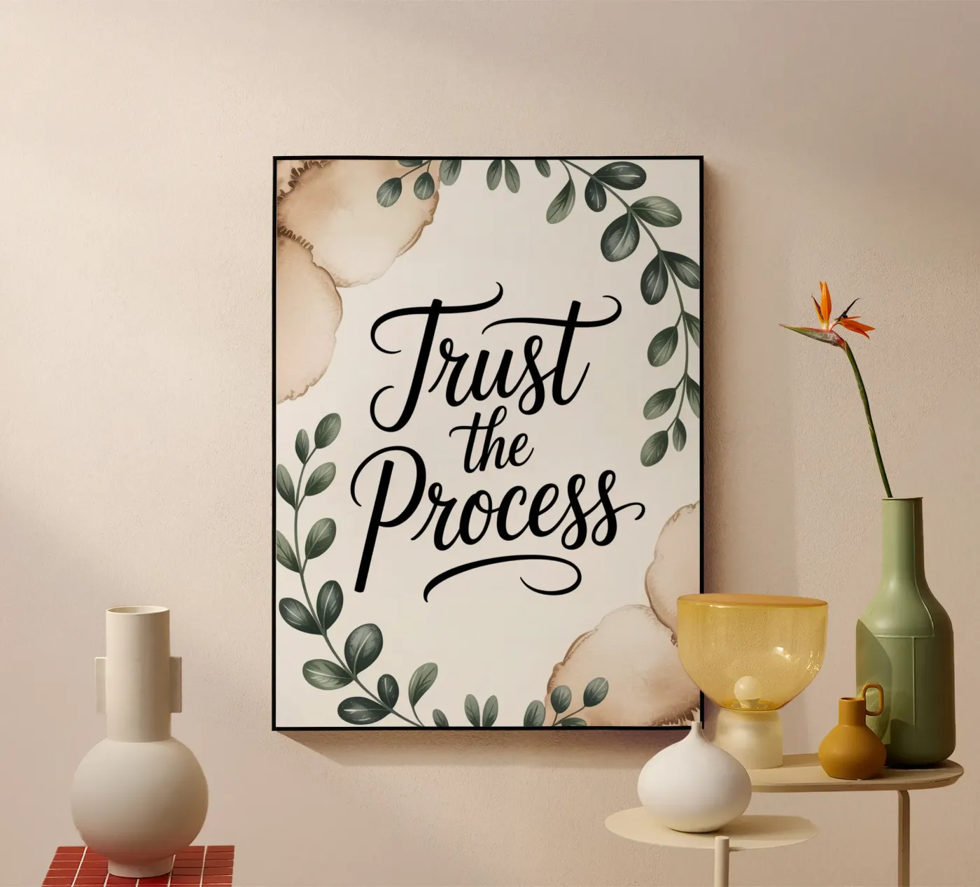 Decorazione da parete botanica “Trust the Process” plexiglass da logic