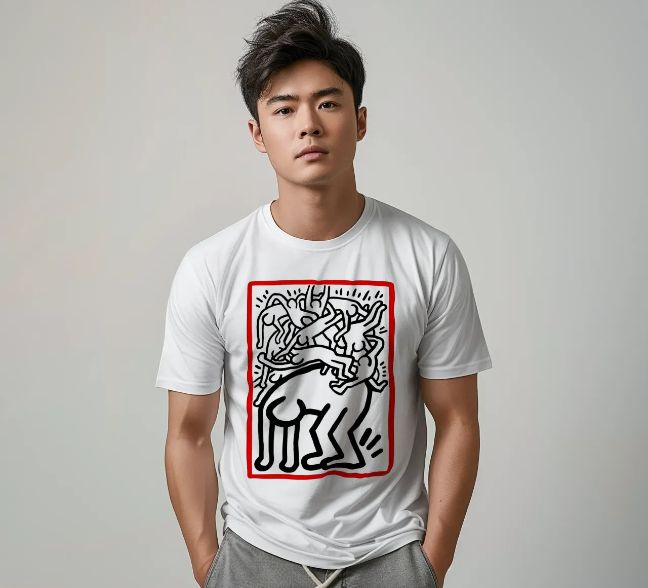 Lotta all'Aids in tutto il mondo di Keith Haring t-shirt da tokovictory