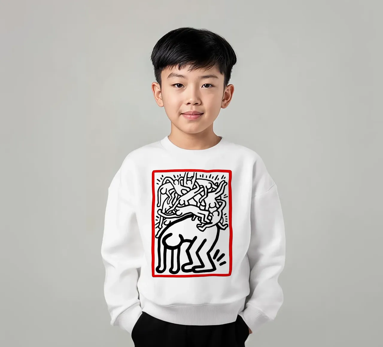 Lotta all'Aids in tutto il mondo di Keith Haring felpa bambino da tokovictory