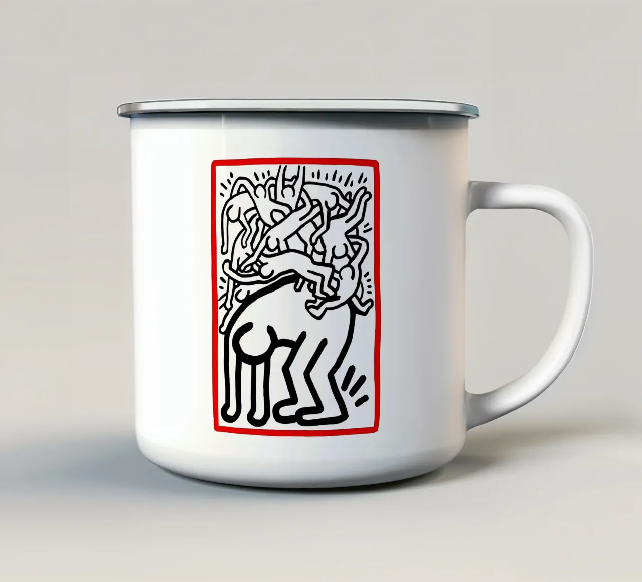 Lotta all'Aids in tutto il mondo di Keith Haring tazza in smalto da tokovictory