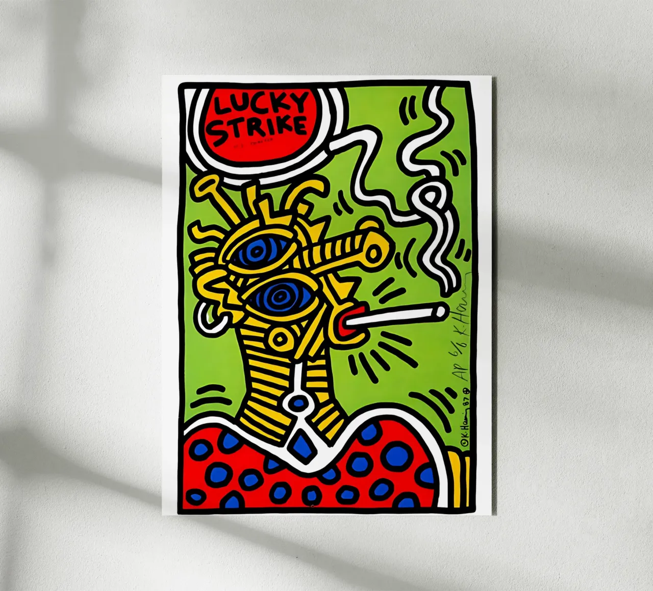 Lucky Strike di Keith Haring alluminio dibond da tokovictory