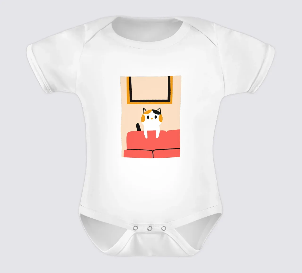 Katten in Sopa babyrompertje korte mouwen van TRENDY POSTER SHOP