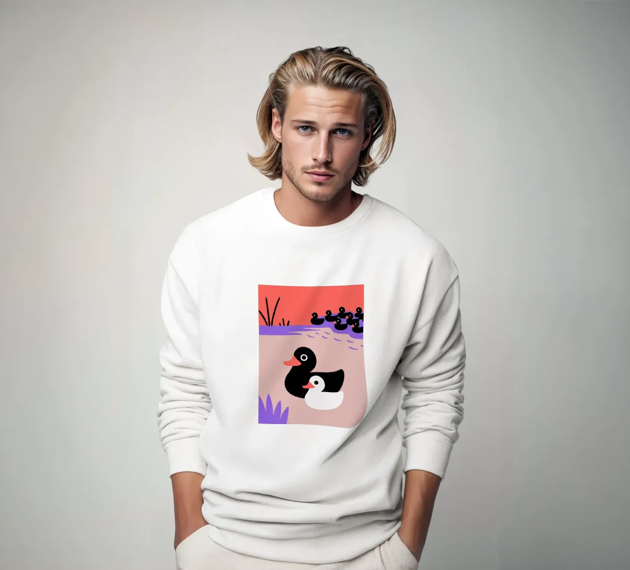 Un branco di anatre felpa da TRENDY POSTER SHOP