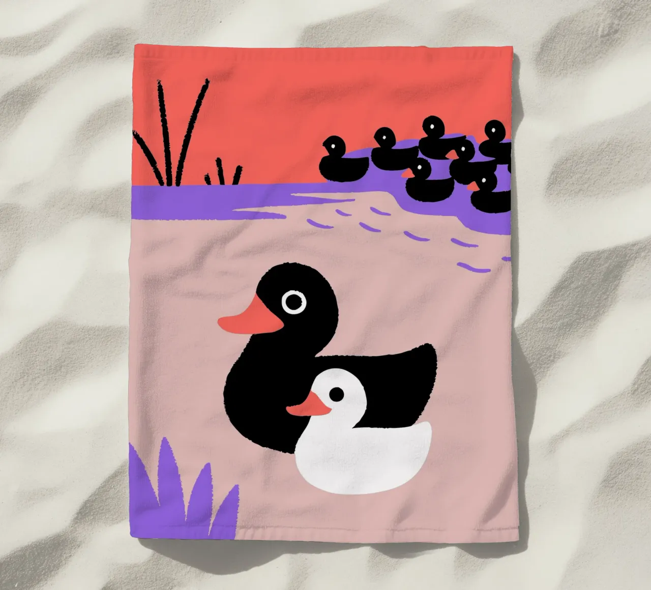 Un branco di anatre telo mare da TRENDY POSTER SHOP