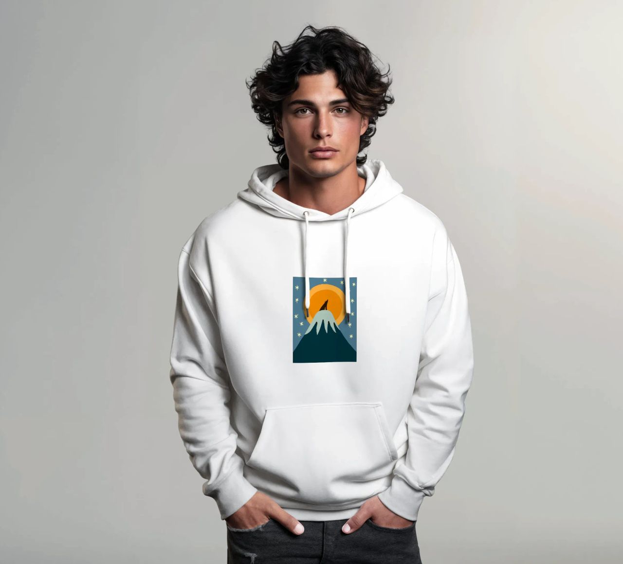 Lupi a mezzanotte felpa con cappuccio da UNIQUE SHOP