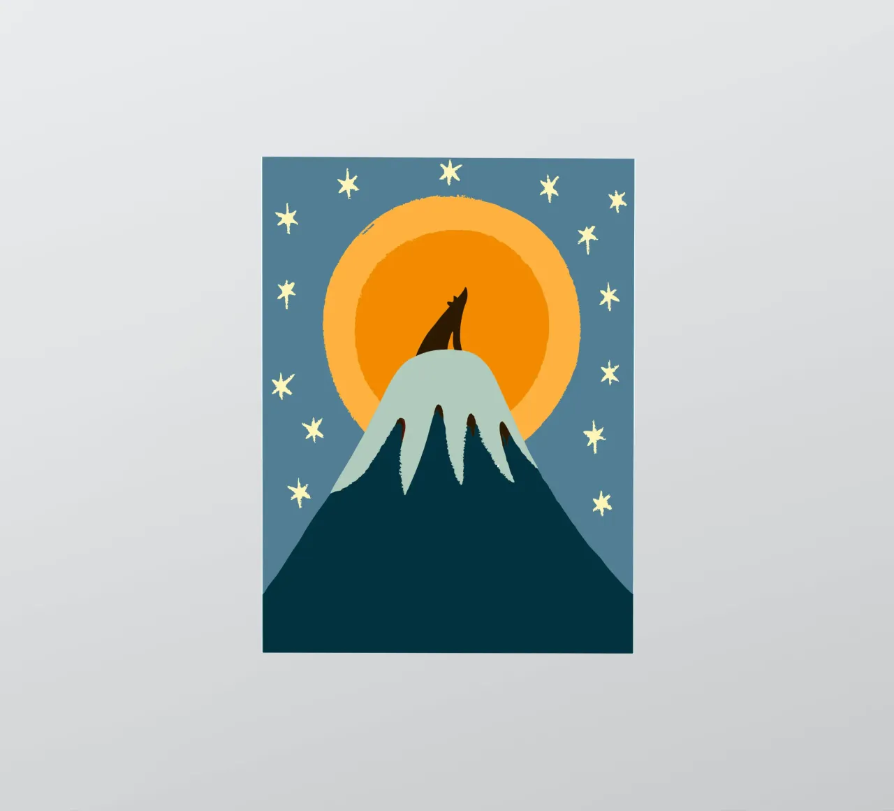 Les loups à minuit autocollant de TRENDY POSTER SHOP