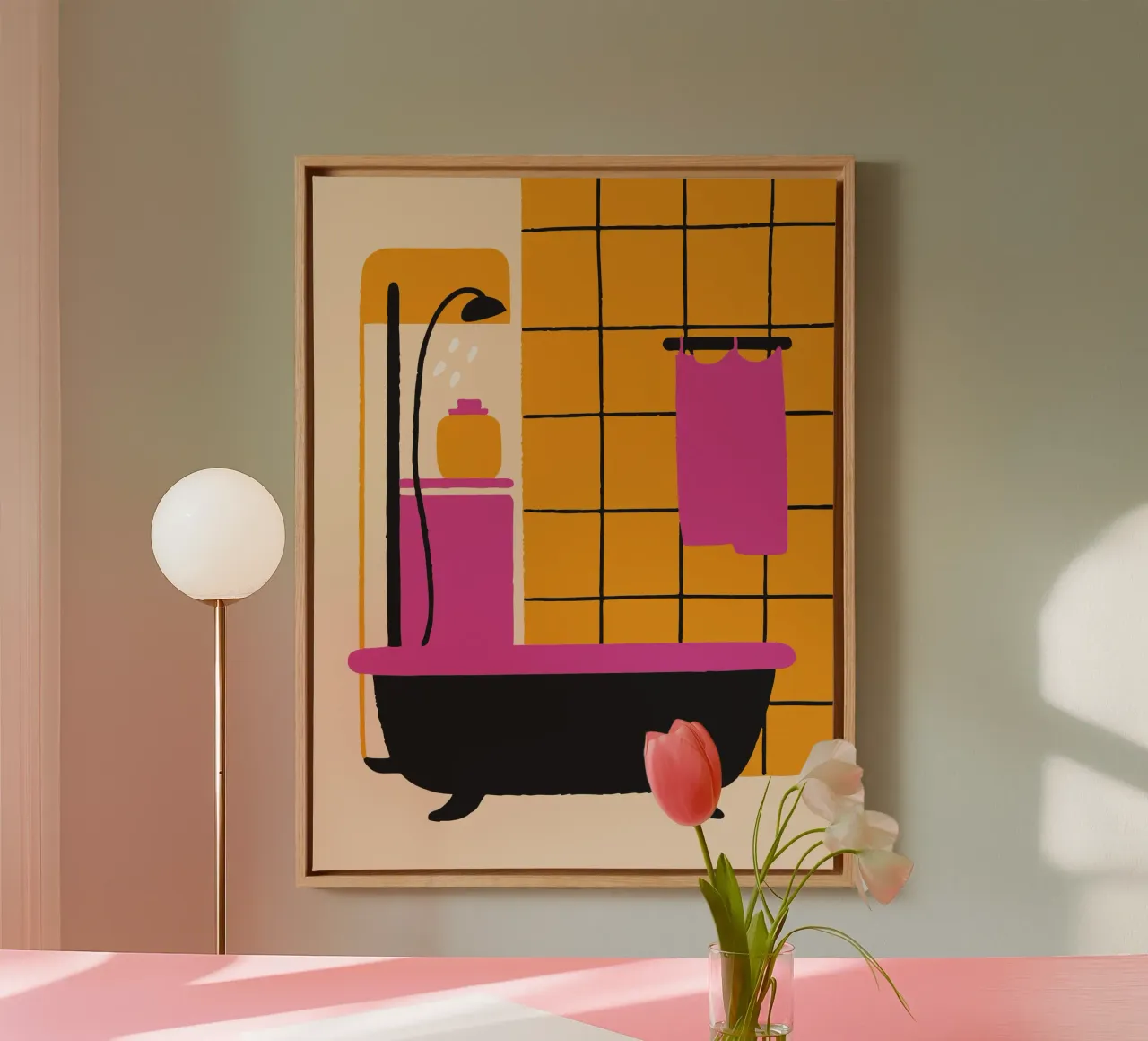 Doccia tela con Cornice a cassetta da TRENDY POSTER SHOP