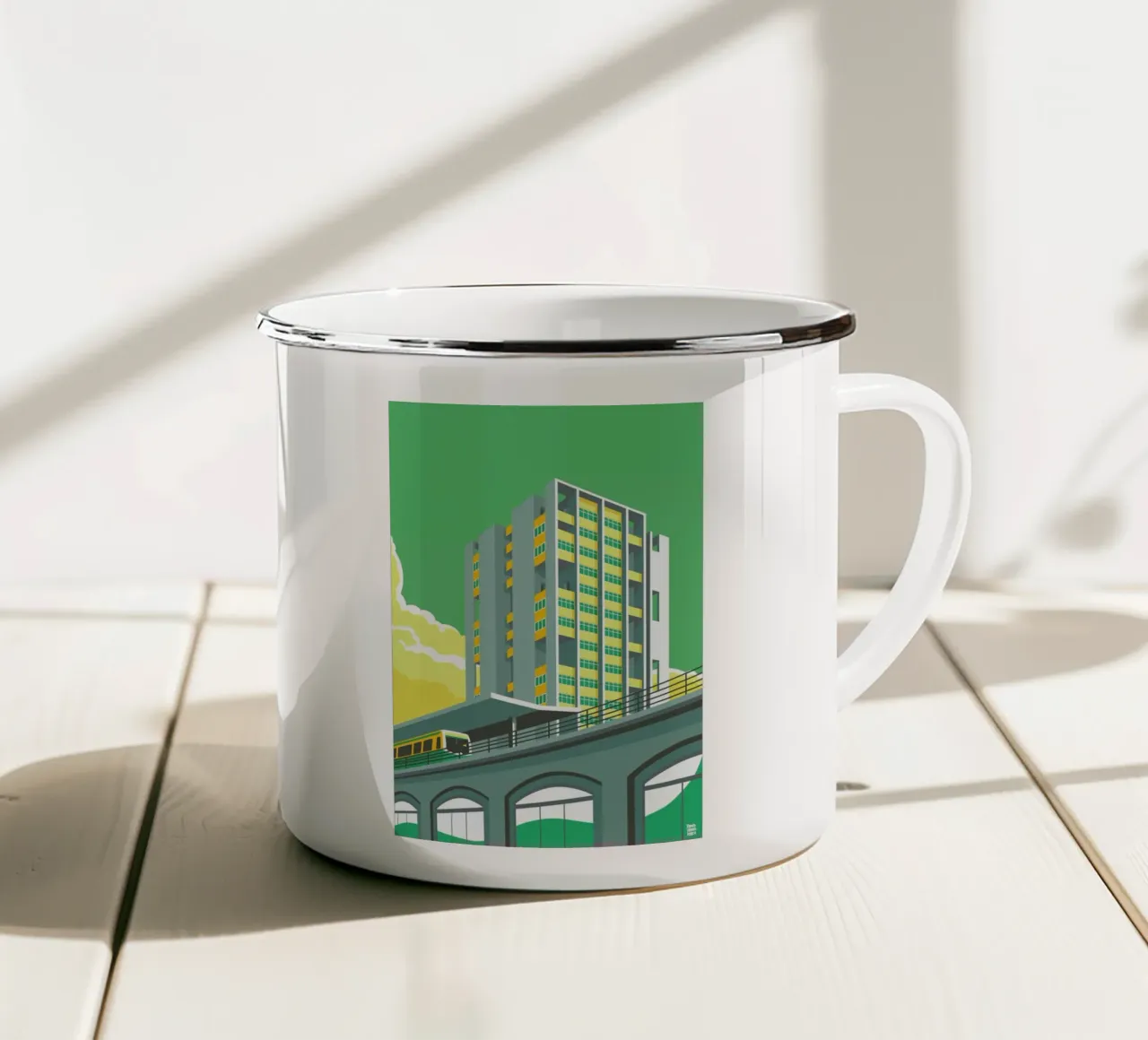 Berlin Hansviertel tazza in smalto da Remko Heemskerk