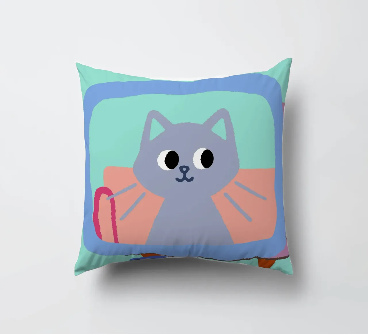 Gatti in televisione cuscino da TRENDY POSTER SHOP