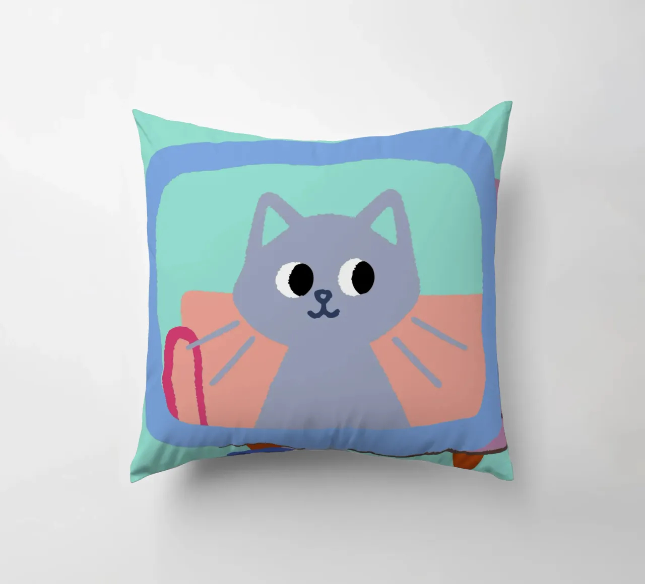 Gatti in televisione cuscino da TRENDY POSTER SHOP