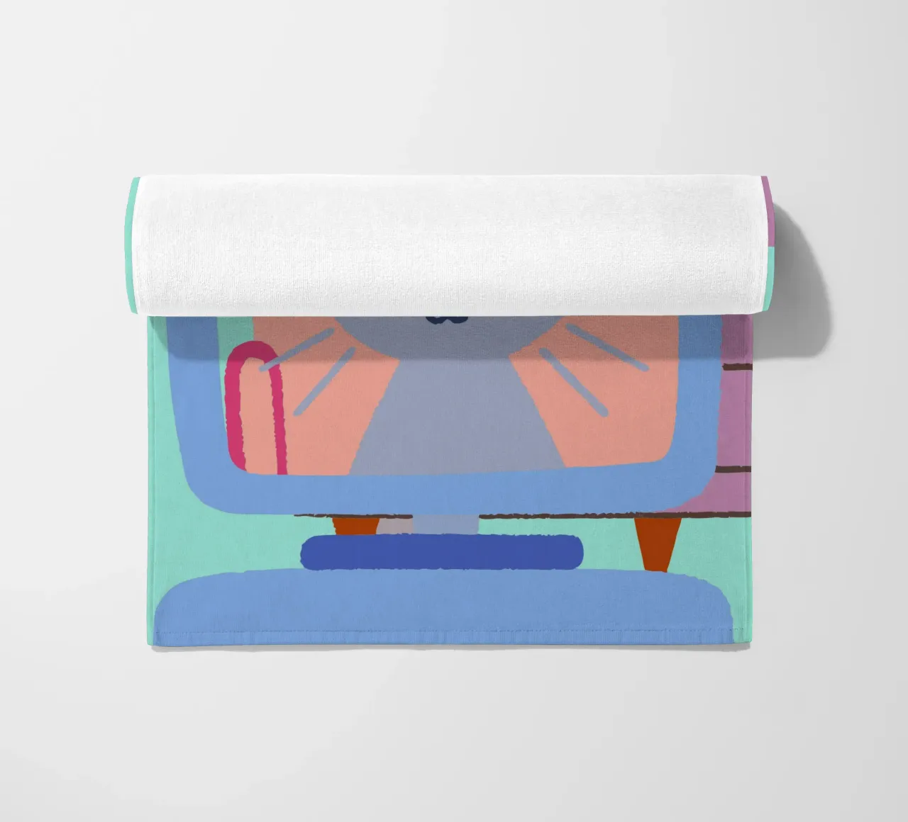 Gatti in televisione telo mare da TRENDY POSTER SHOP