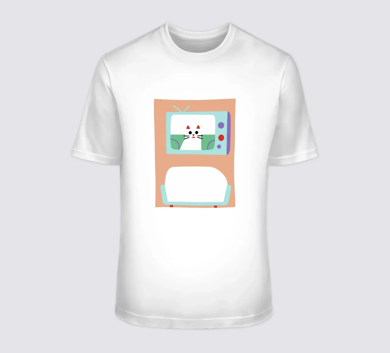 Gatti in televisione t-shirt da TRENDY POSTER SHOP