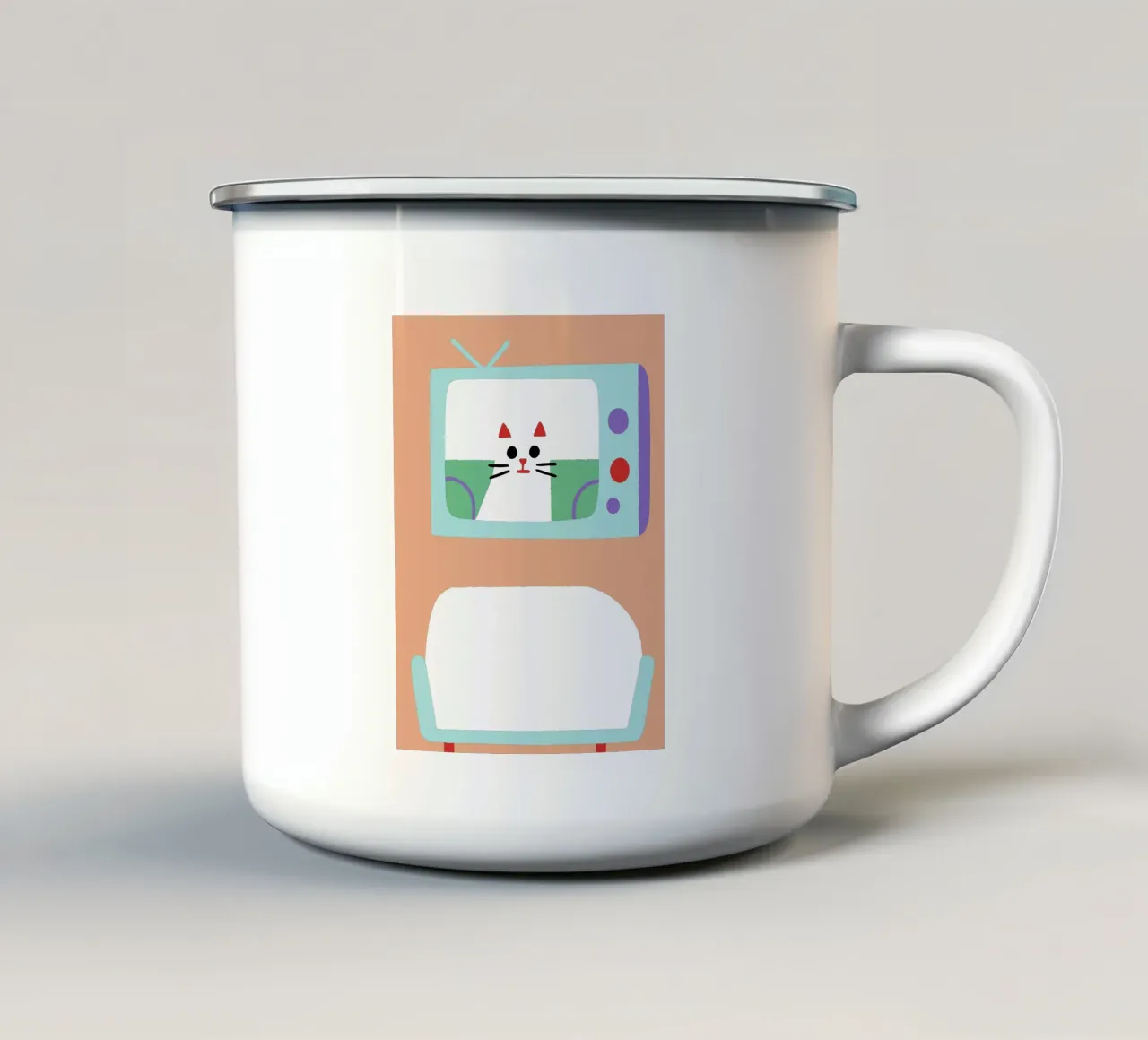 Gatti in televisione tazza in smalto da TRENDY POSTER SHOP